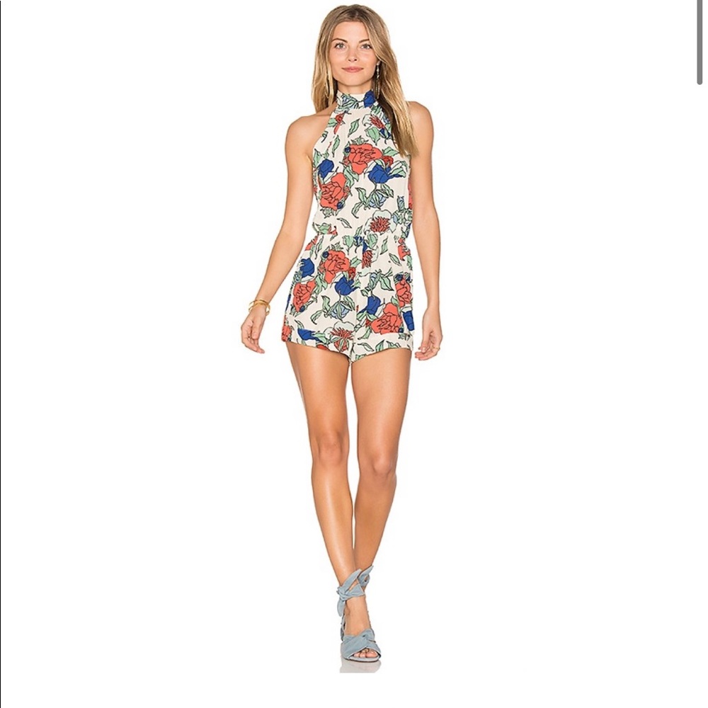 Tavik swimwear Lucia Romper in Emma Floral Tapioca